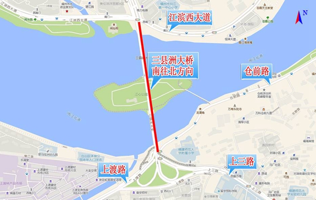 因道路施工,福州三县洲大桥将实施临时交通管制