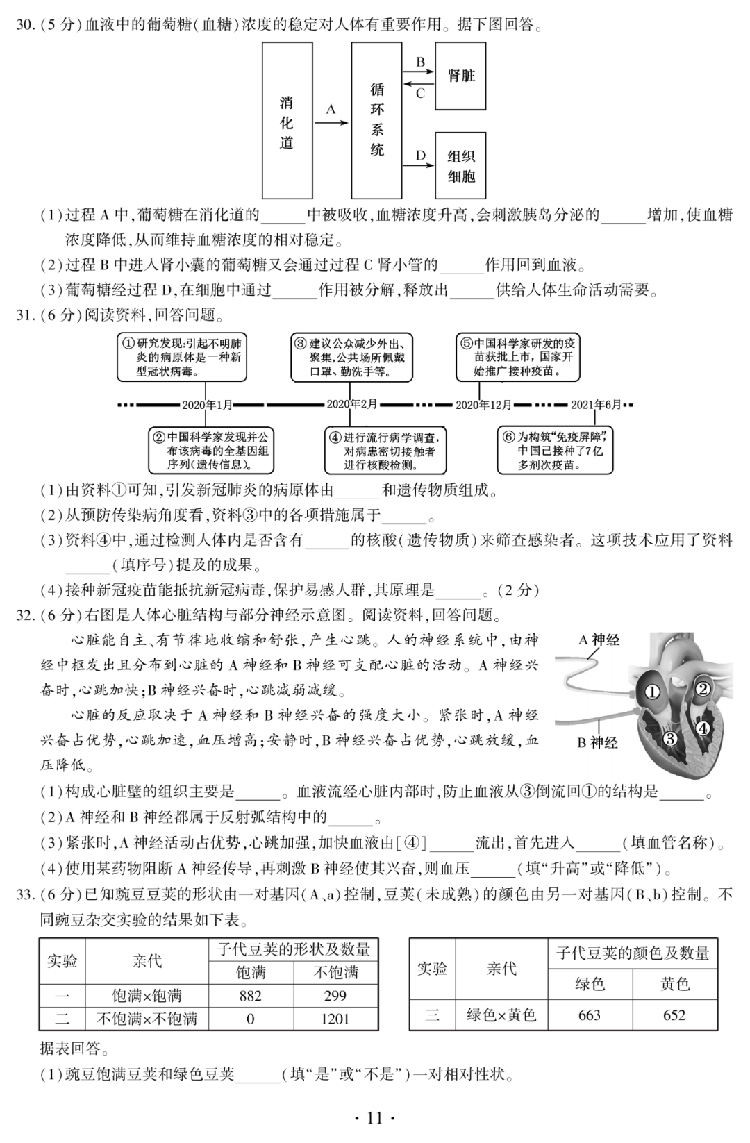 2021福建初二中考地理生物试卷答案发布