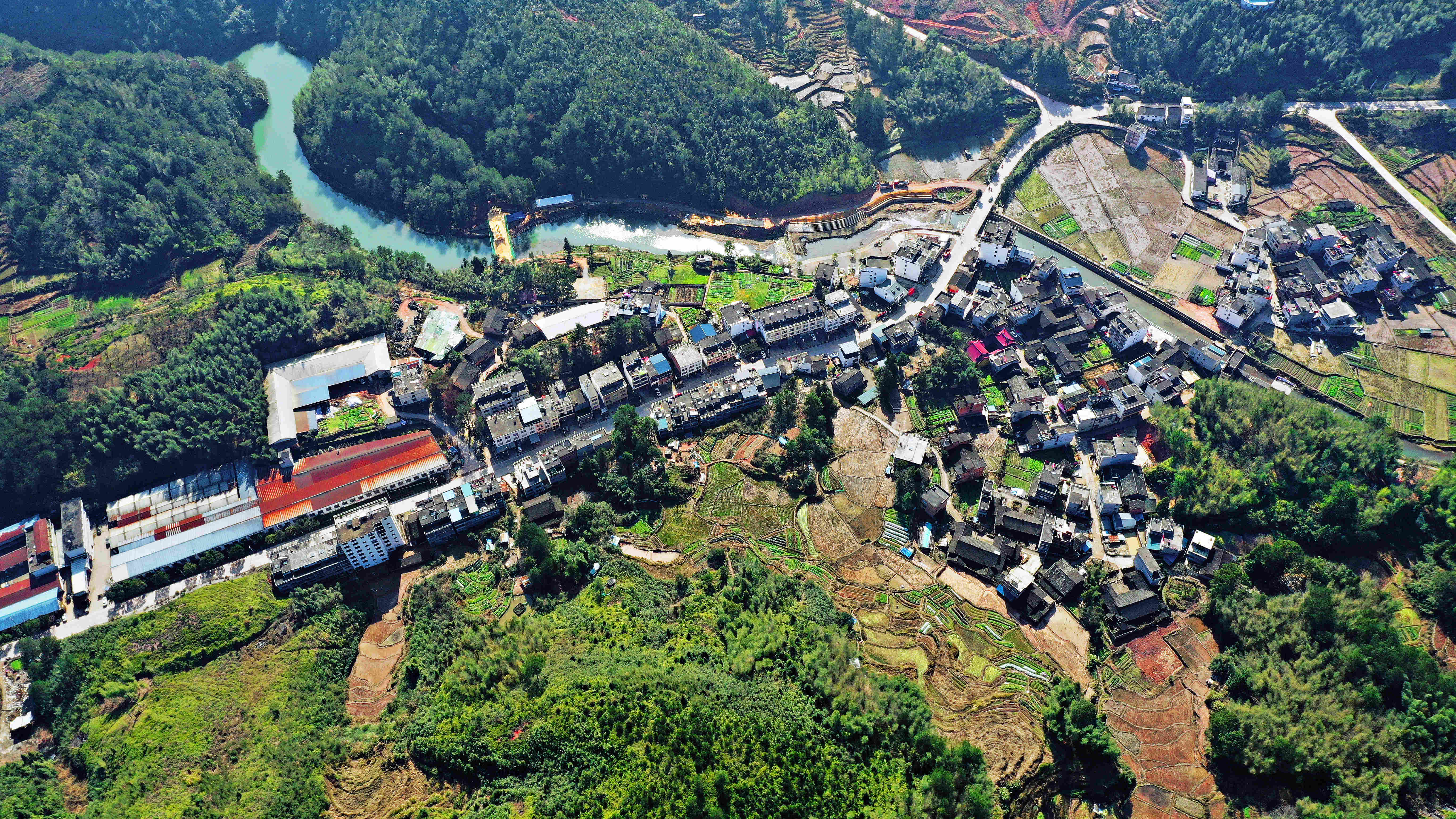 每日一景宁德寿宁天眼瞰犀溪镇风光影展