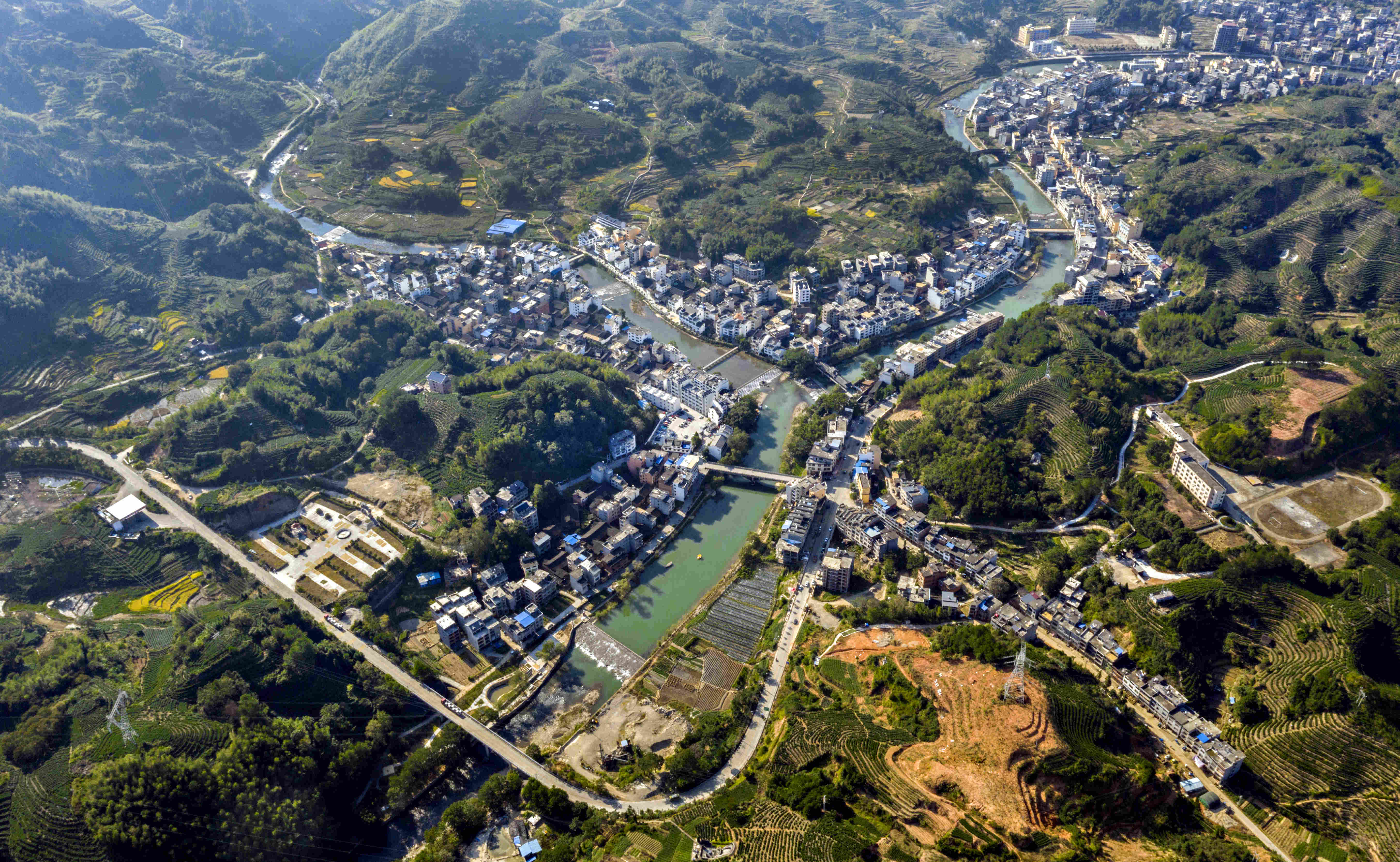 每日一景宁德寿宁天眼瞰犀溪镇风光影展