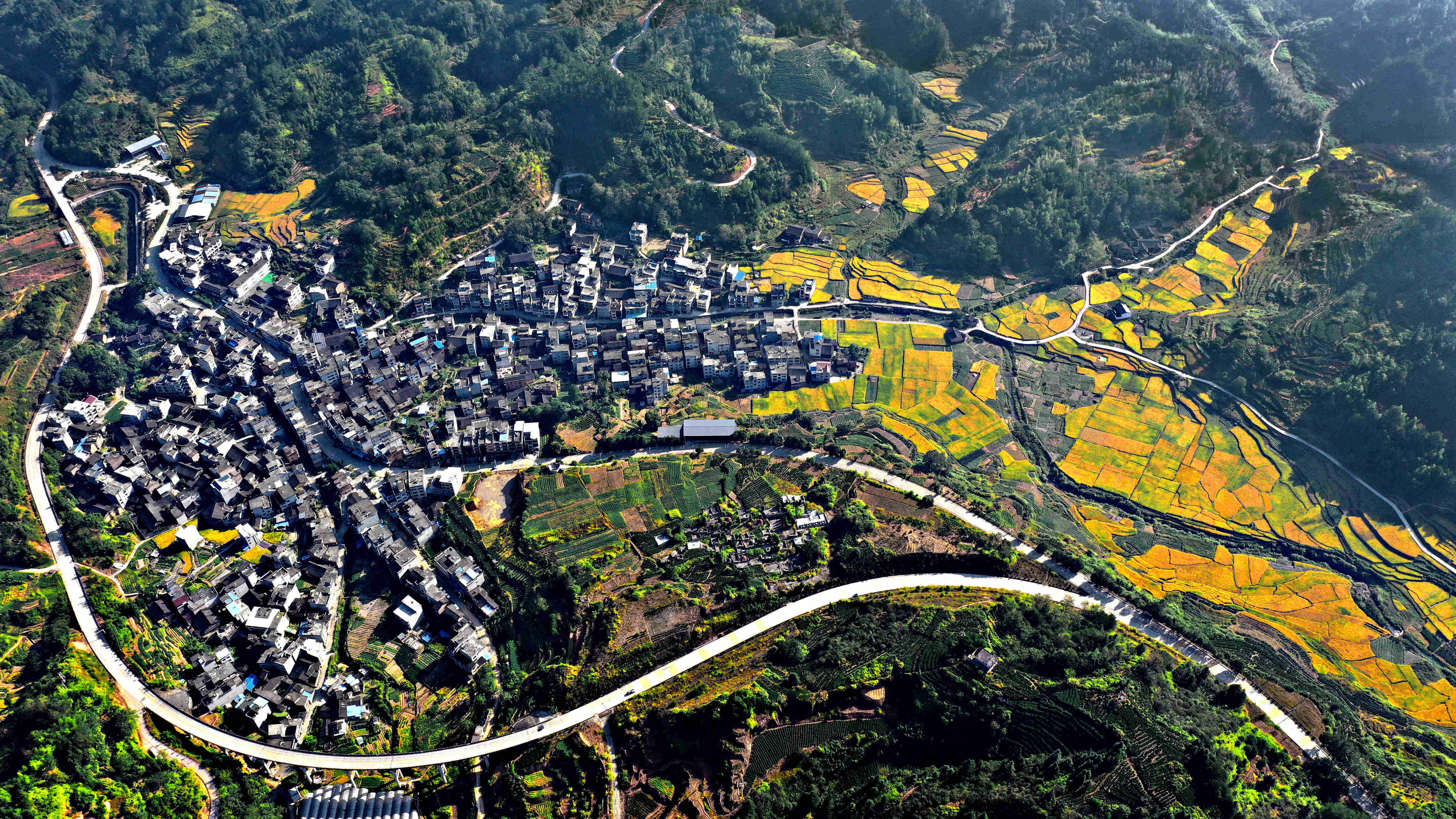 每日一景宁德寿宁天眼瞰犀溪镇风光影展