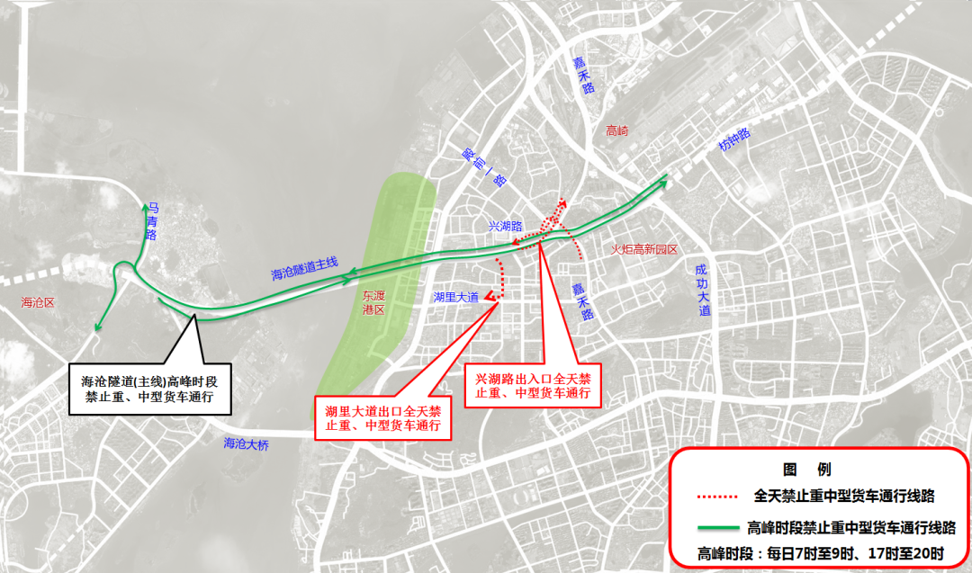 厦门海沧隧道路线图图片