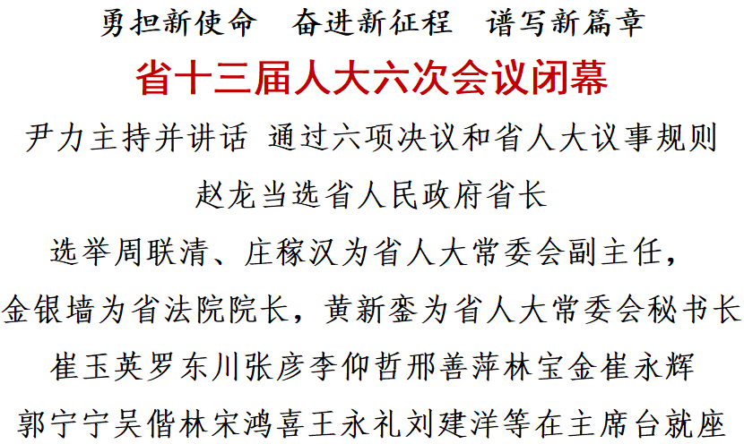 福建省第十三届人民代表大会第六次会议闭幕