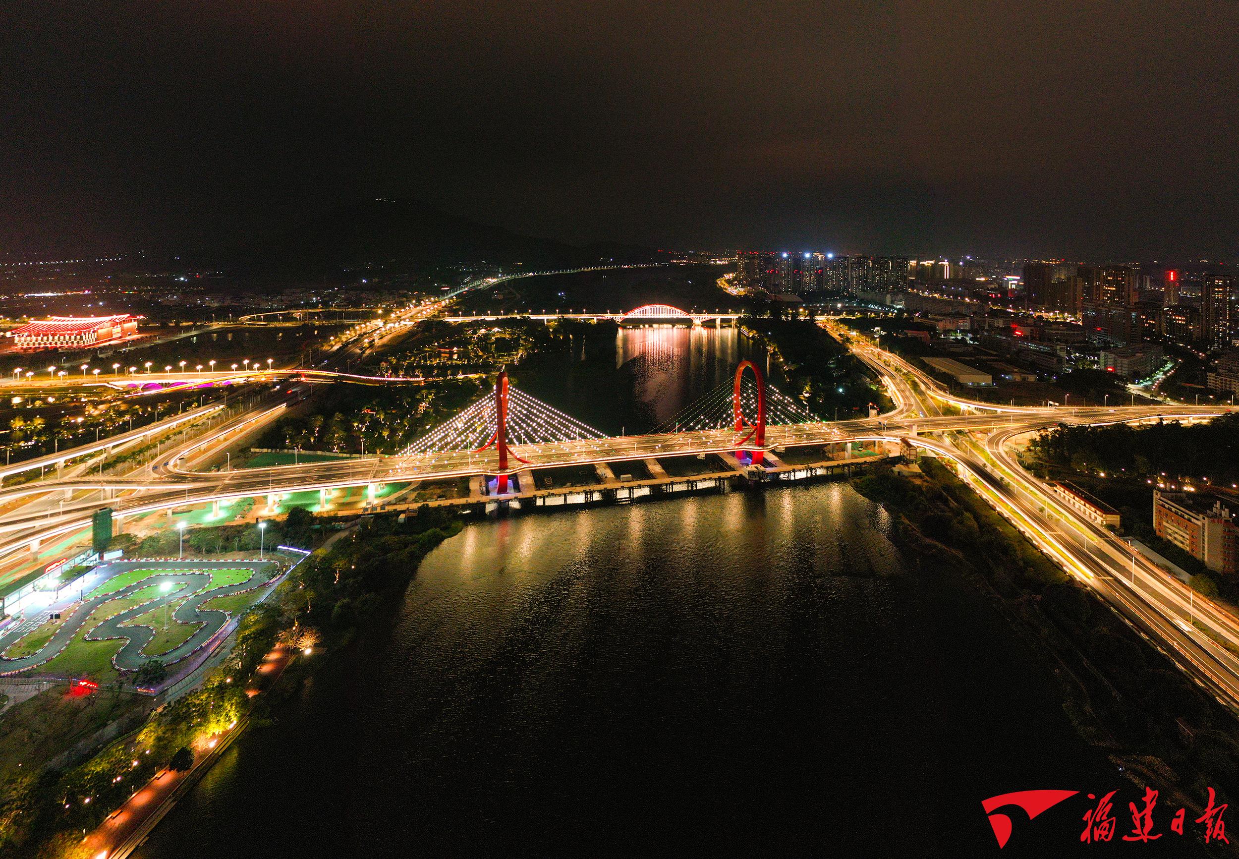 漳州大桥夜景图片
