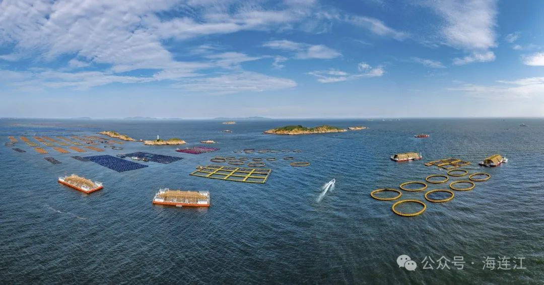 驻扎于定海湾海域的"定海湾"系列深远海养殖平台,长60.